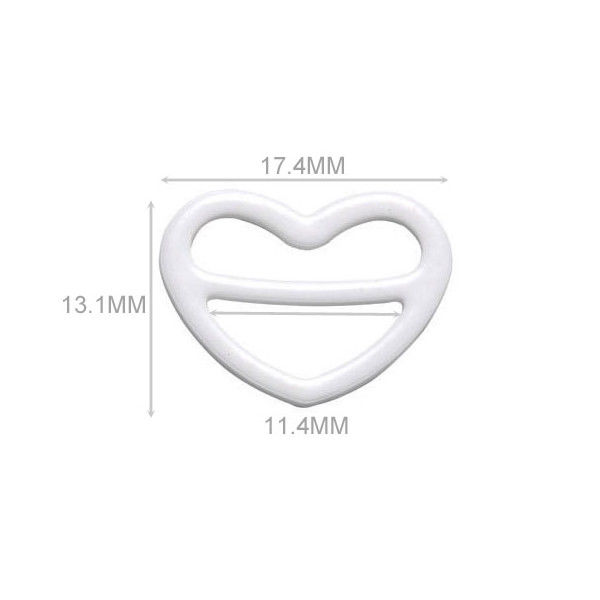 Heart Shape 11.4mm Metal Bra Adjuster Slider Swimwear Strap Accessories